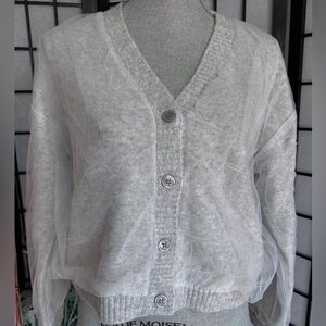 ZARA Mixed Tulle Cardigan